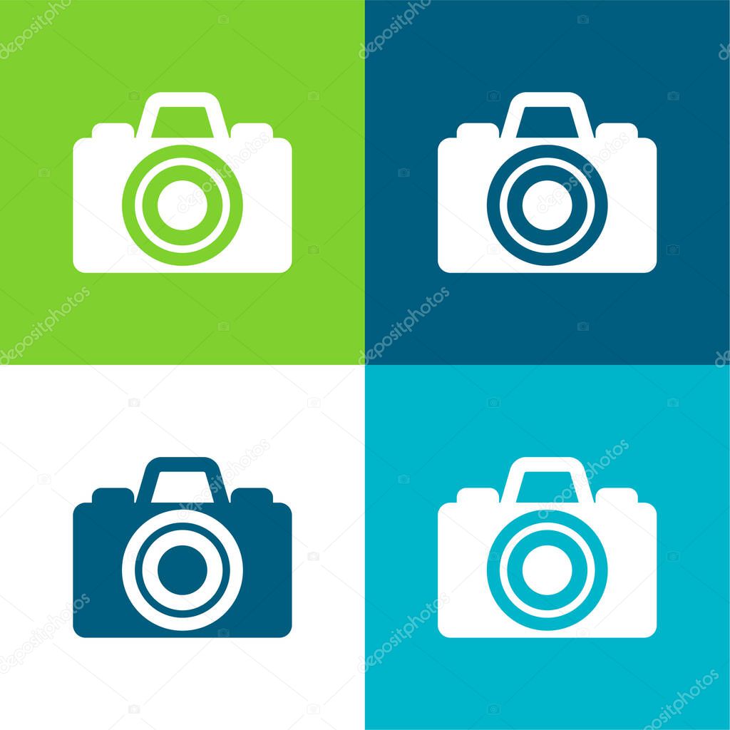 Black Camera Flat four color minimal icon set