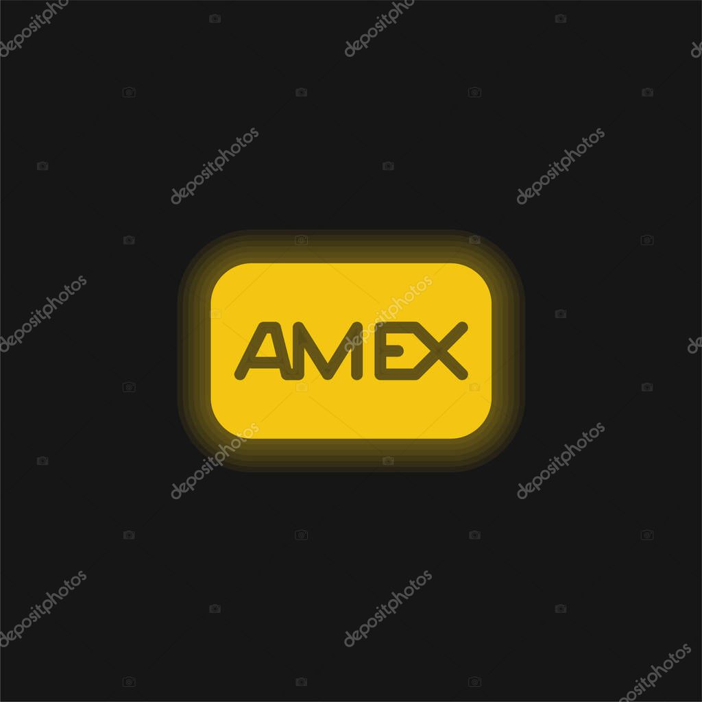 Amex yellow glowing neon icon