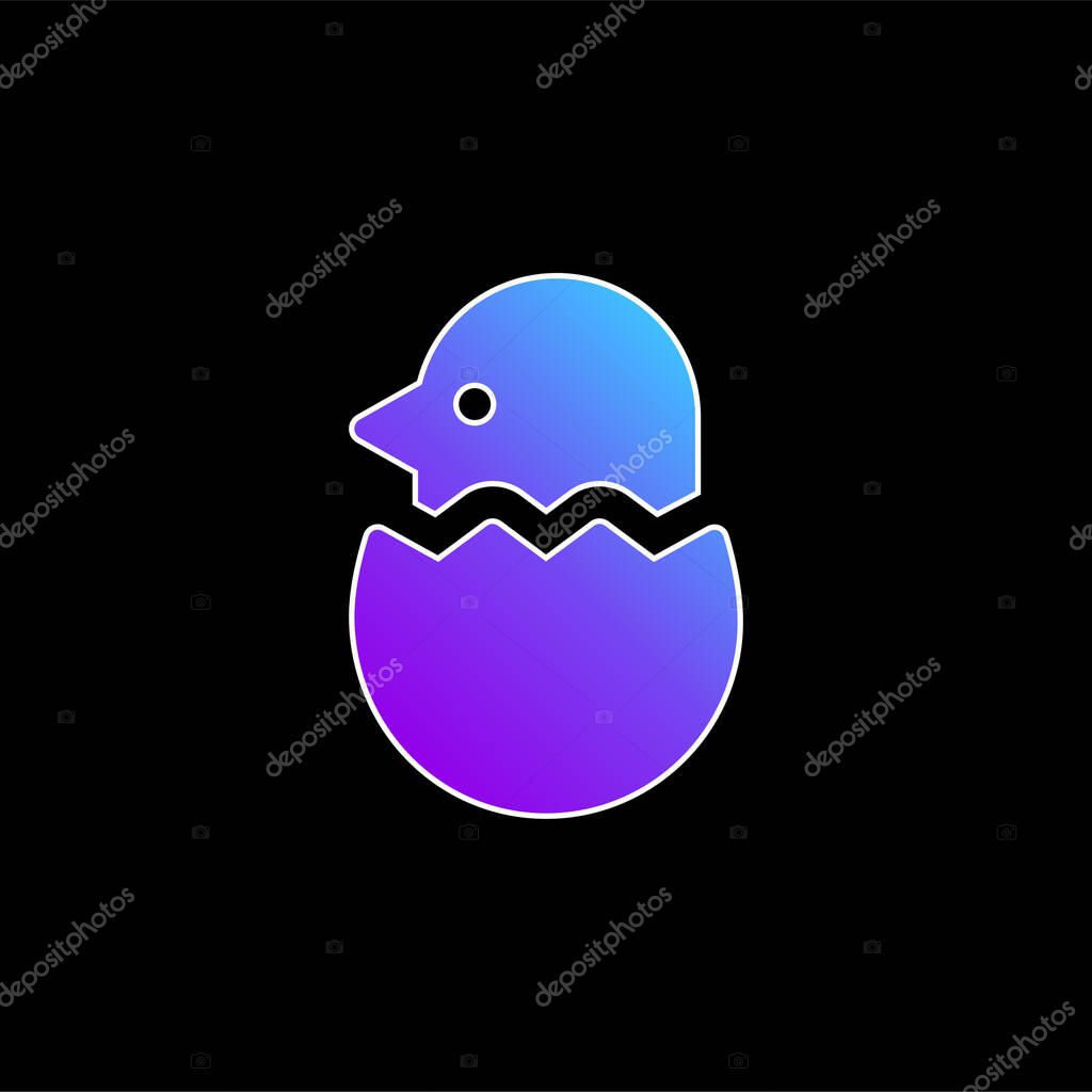 Bird blue gradient vector icon