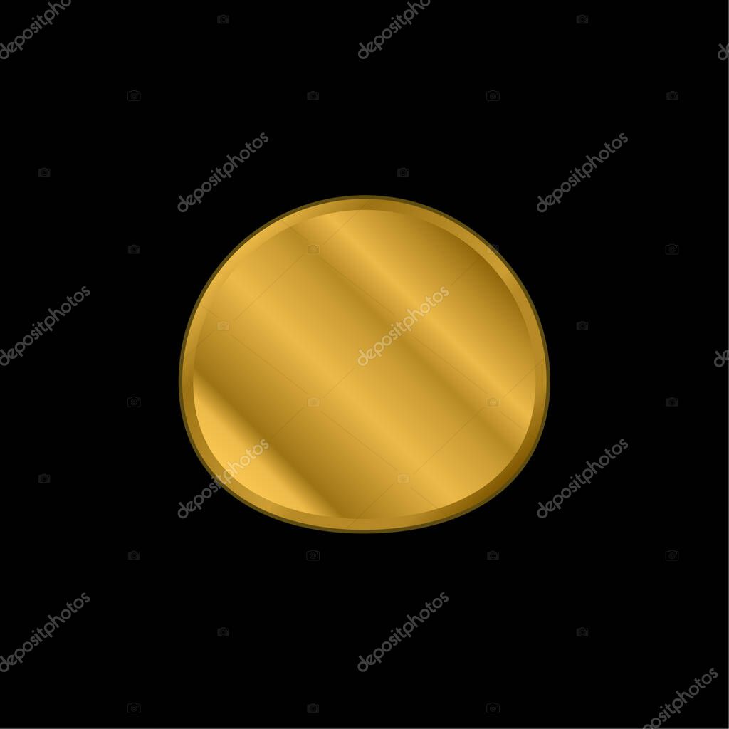 Black Oval gold plated metalic icon or logo vector