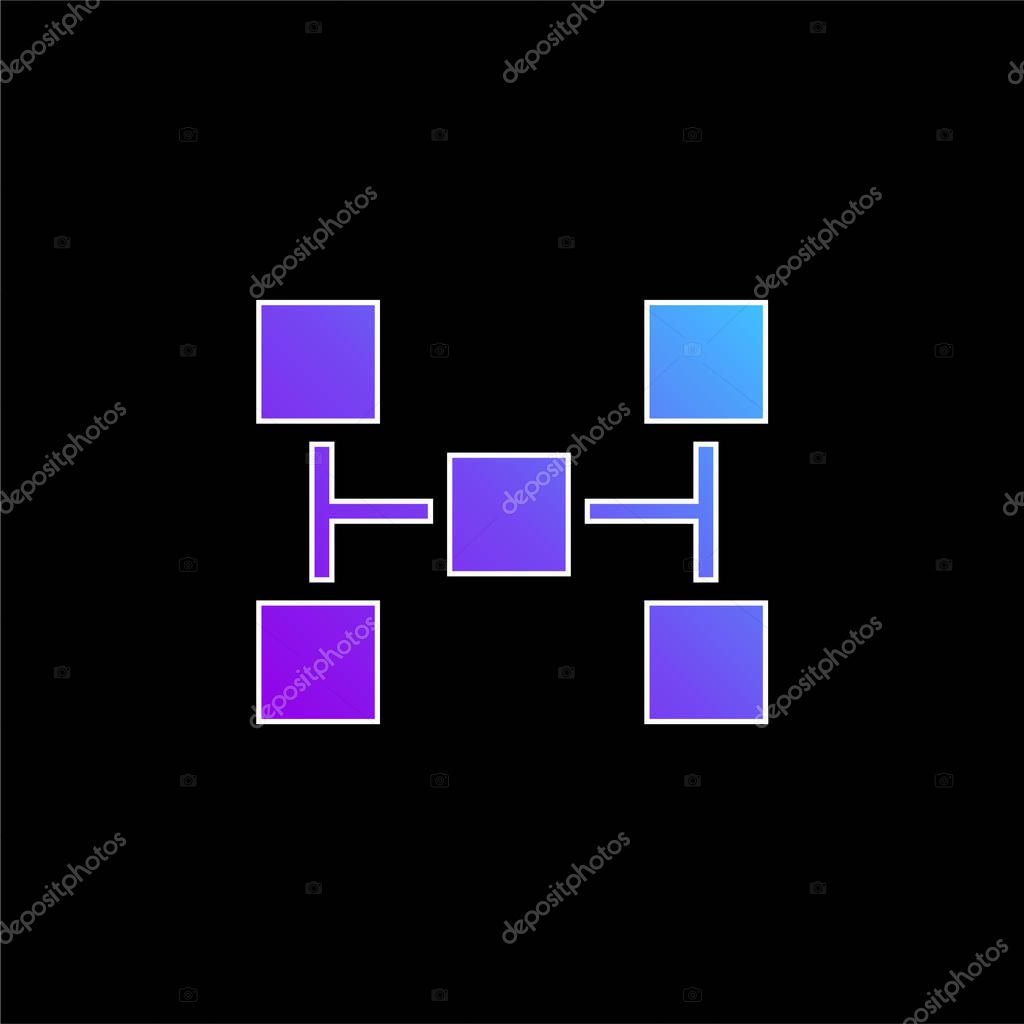 Blocks Scheme Of Five Squares blue gradient vector icon
