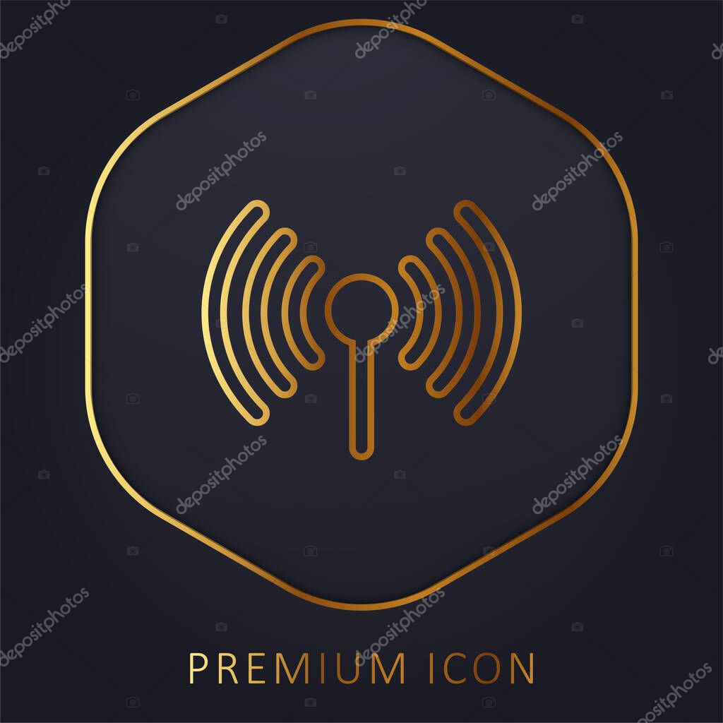 Antenna golden line premium logo or icon