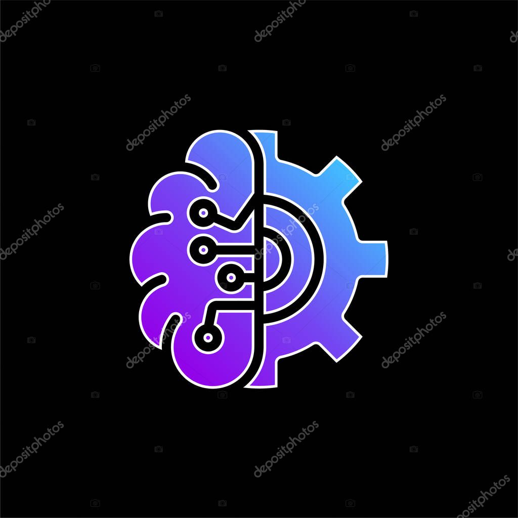 Artificial Intelligence blue gradient vector icon
