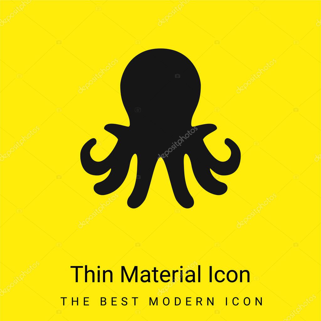 Aquarium Octopus minimal bright yellow material icon