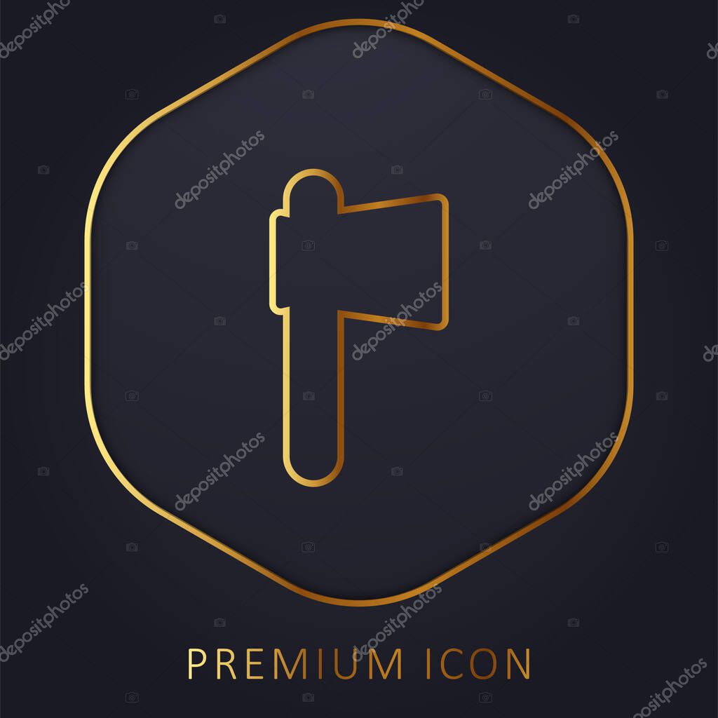 Battle Axe golden line premium logo or icon