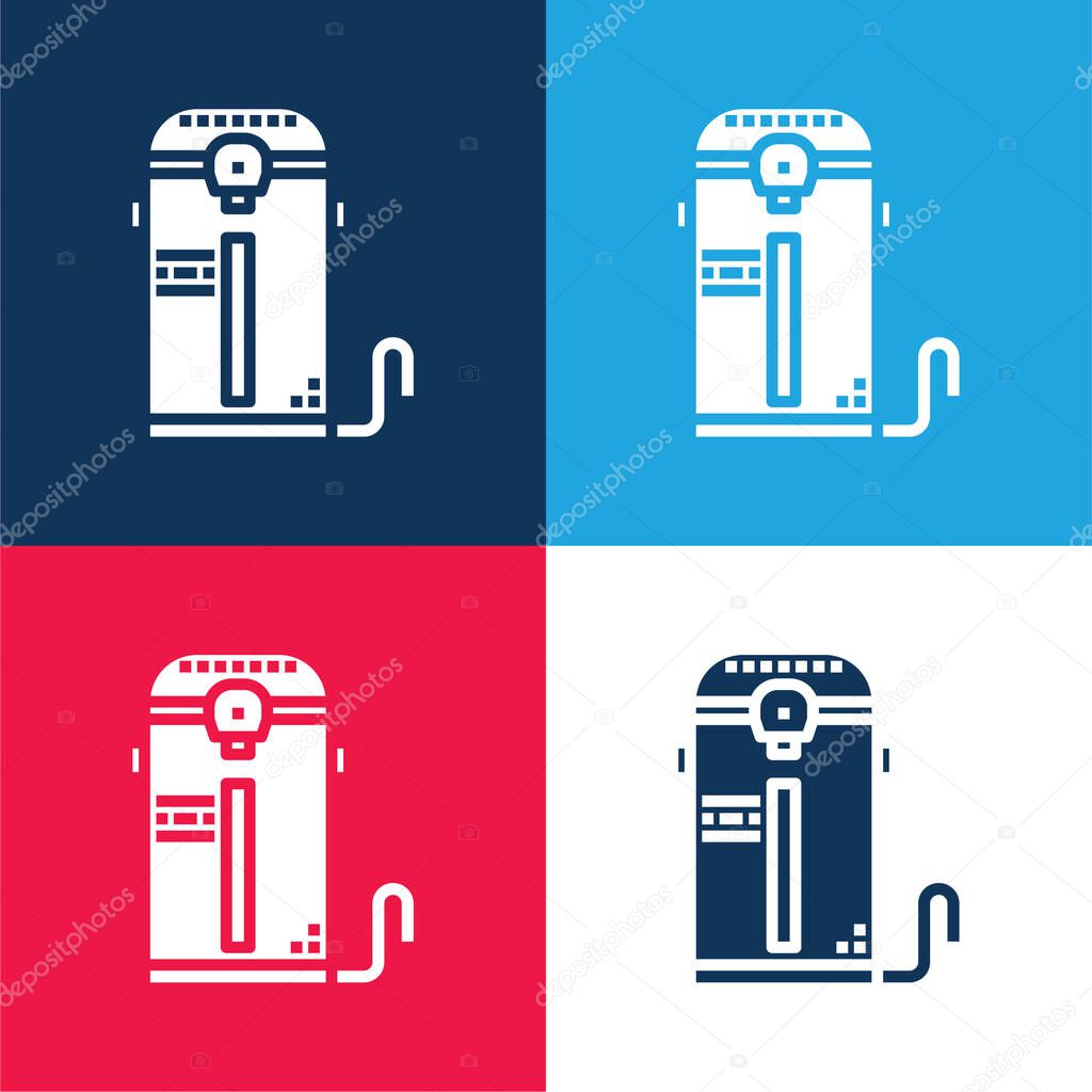 Boiler blue and red four color minimal icon set