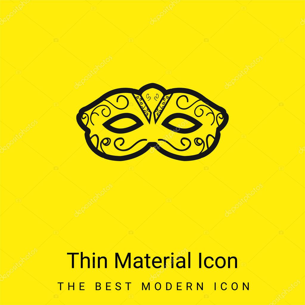 Artistic Carnival Mask To Cover Eyes minimal bright yellow material icon