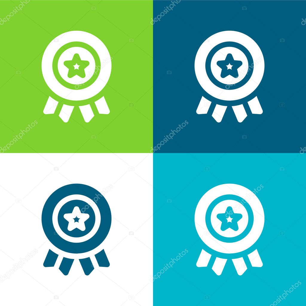 American Flat four color minimal icon set