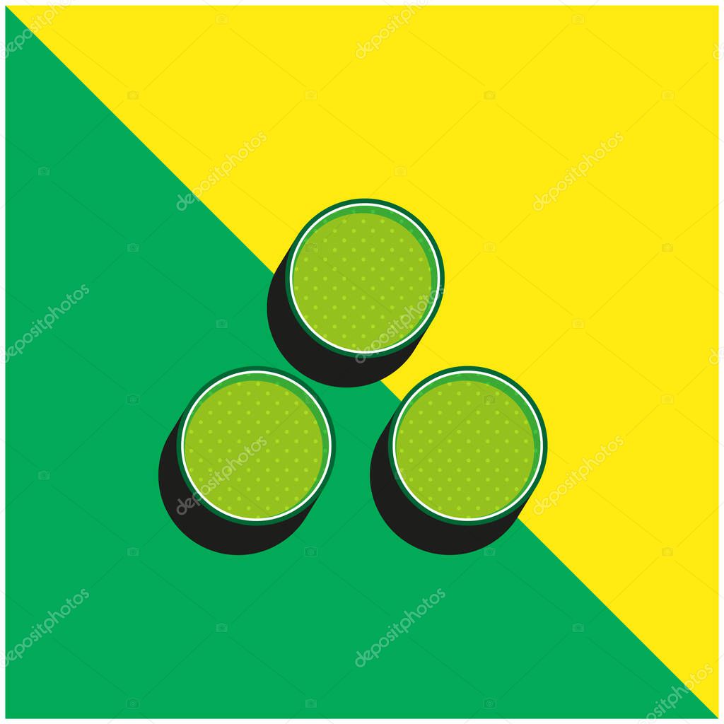 Ammunition Green and yellow modern 3d vector icon logo