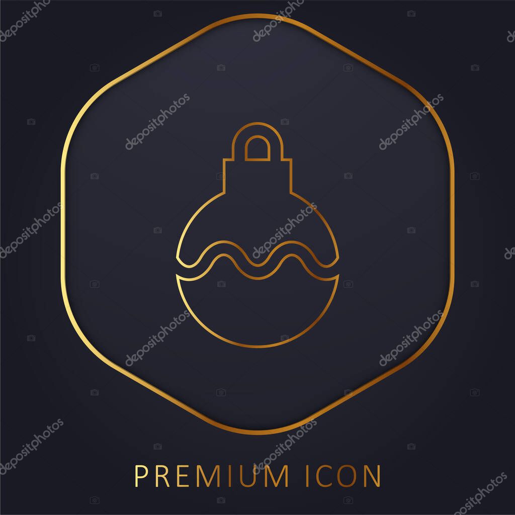 Bauble golden line premium logo or icon