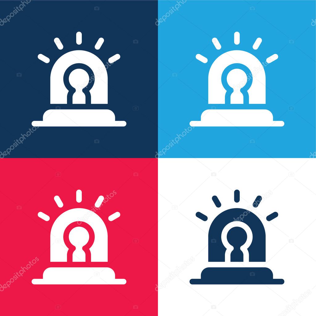 Alert blue and red four color minimal icon set