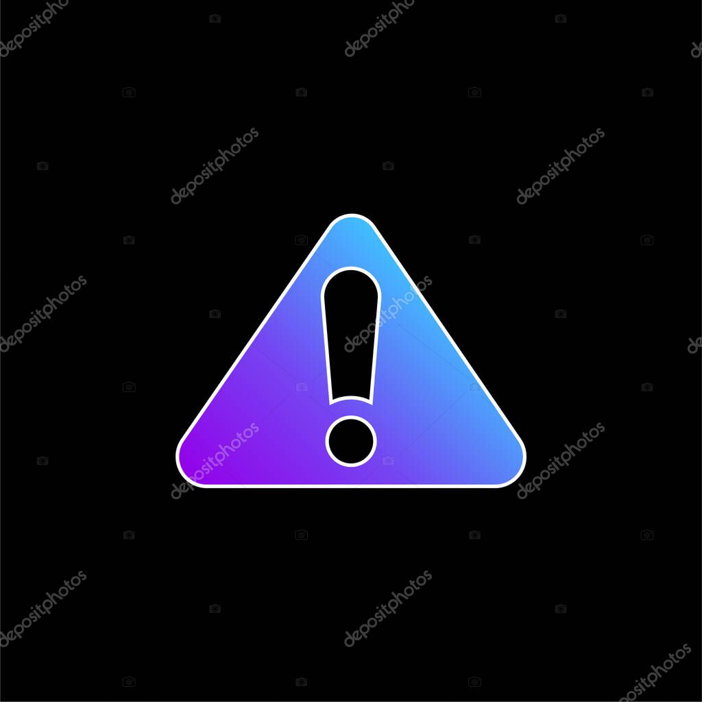 Alert Sign blue gradient vector icon