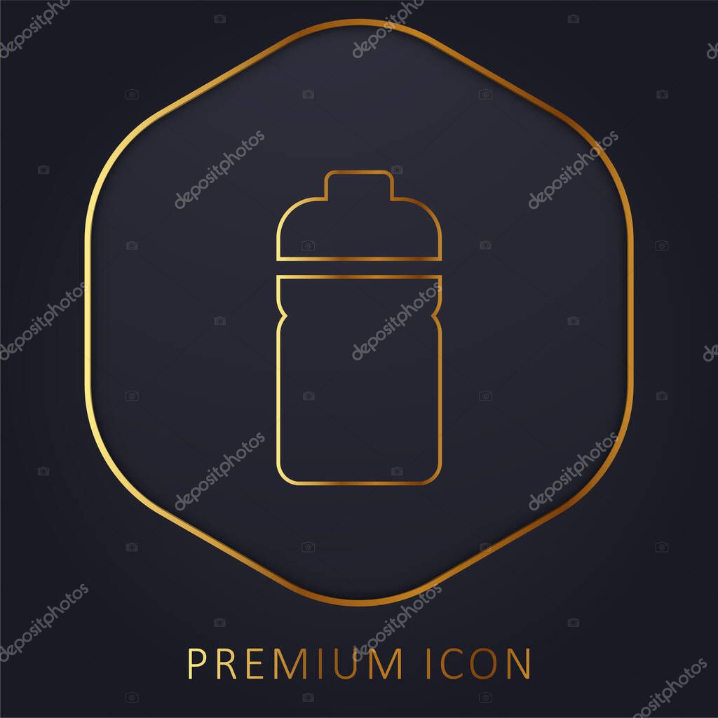 Bottle golden line premium logo or icon