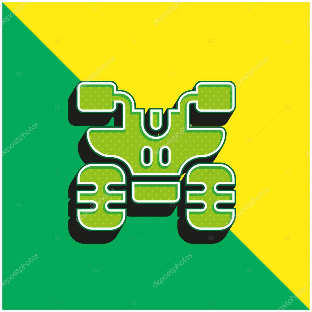 Atv Green and yellow modern 3d vector icon logo