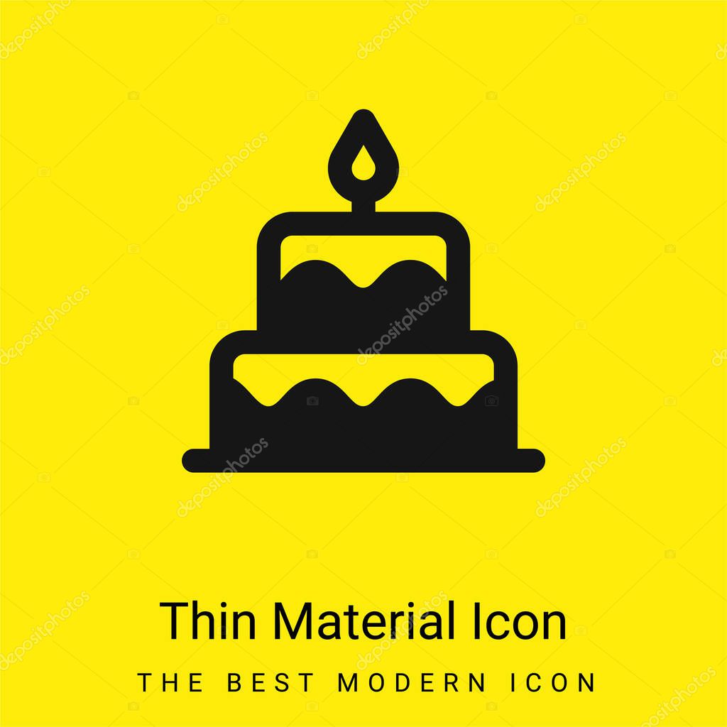 Birthday Cake minimal bright yellow material icon
