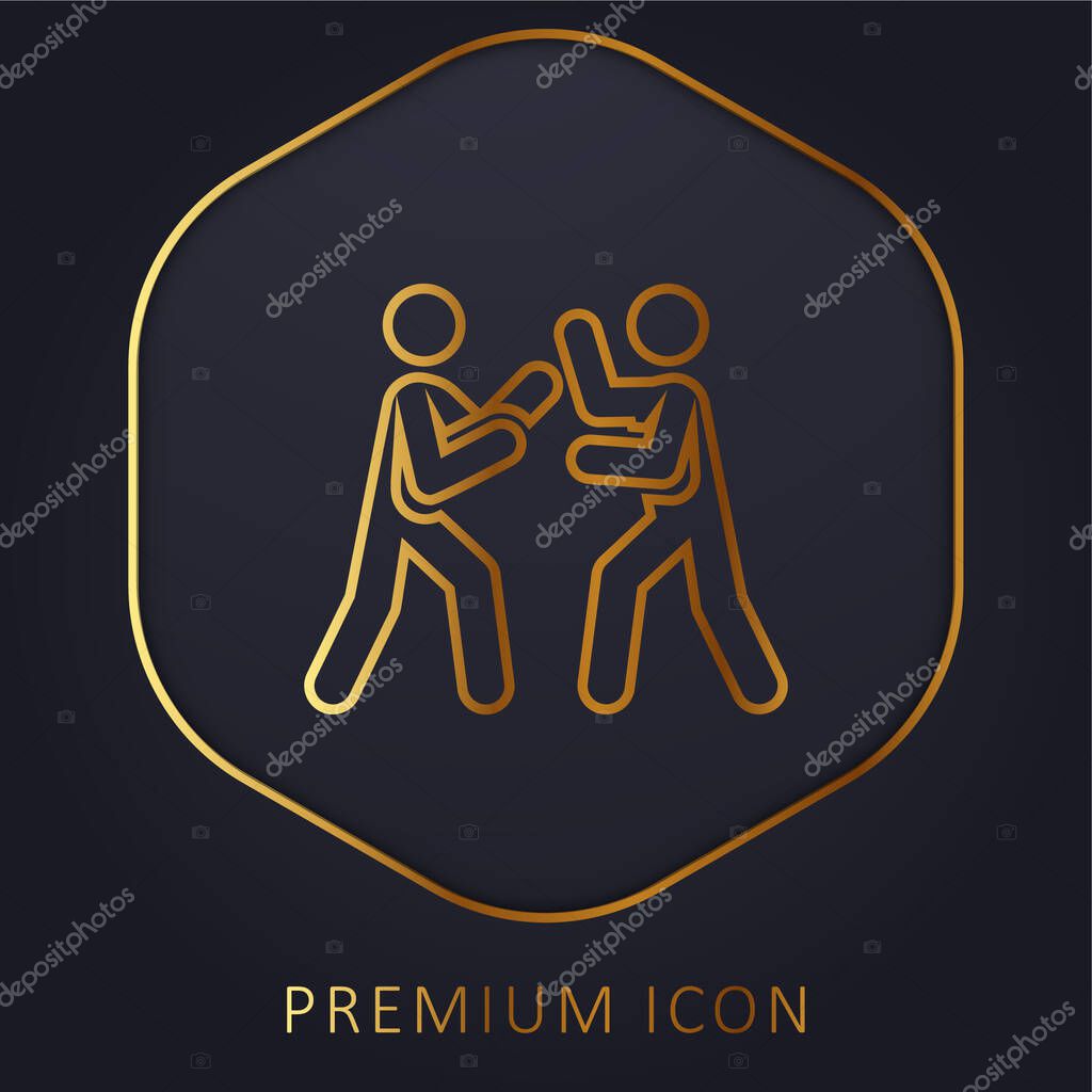 Boxing golden line premium logo or icon
