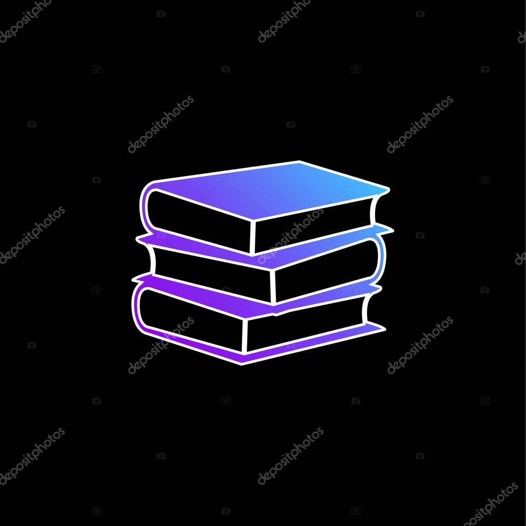 Books Stack Of Three blue gradient vector icon