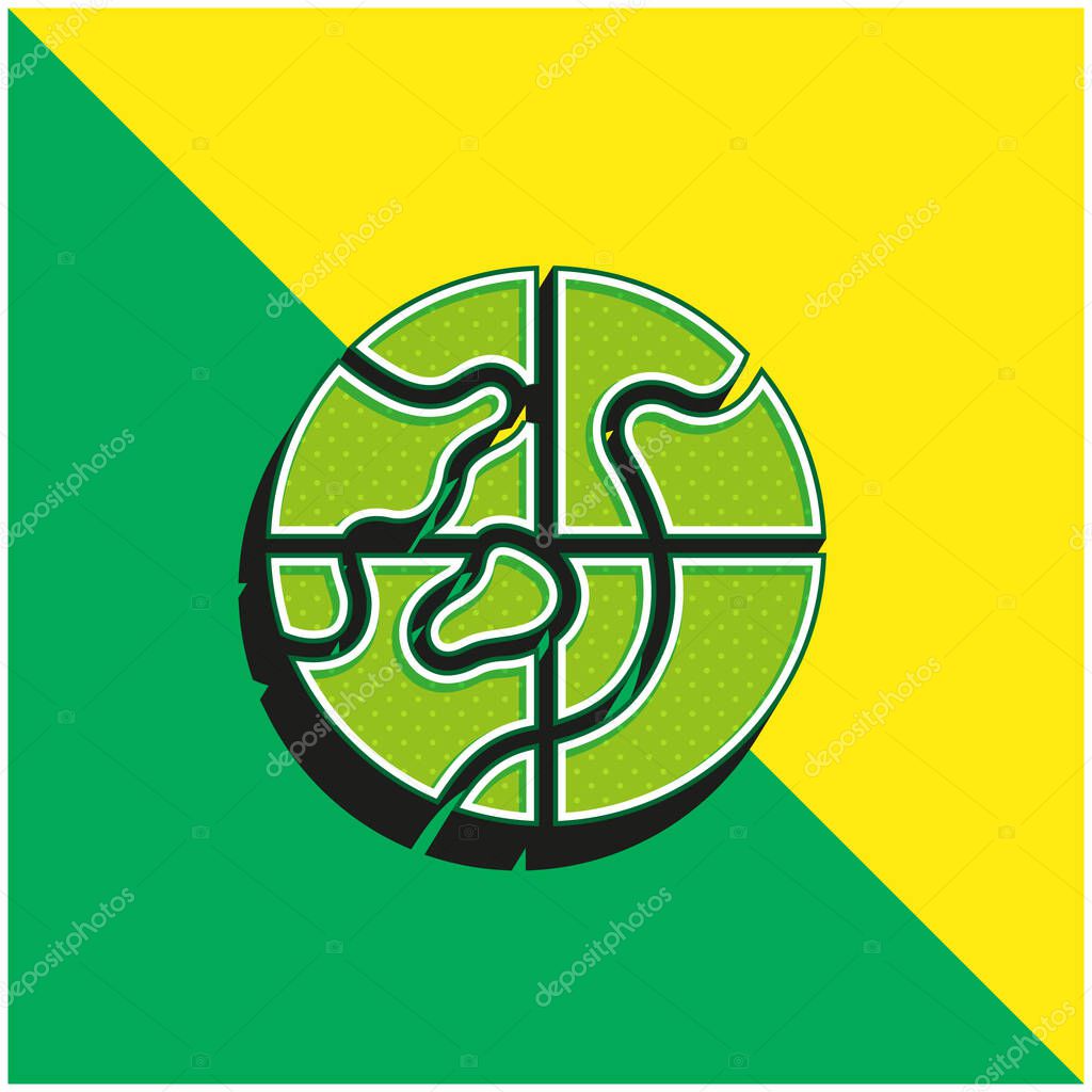 Arctic Green and yellow modern 3d vector icon logo