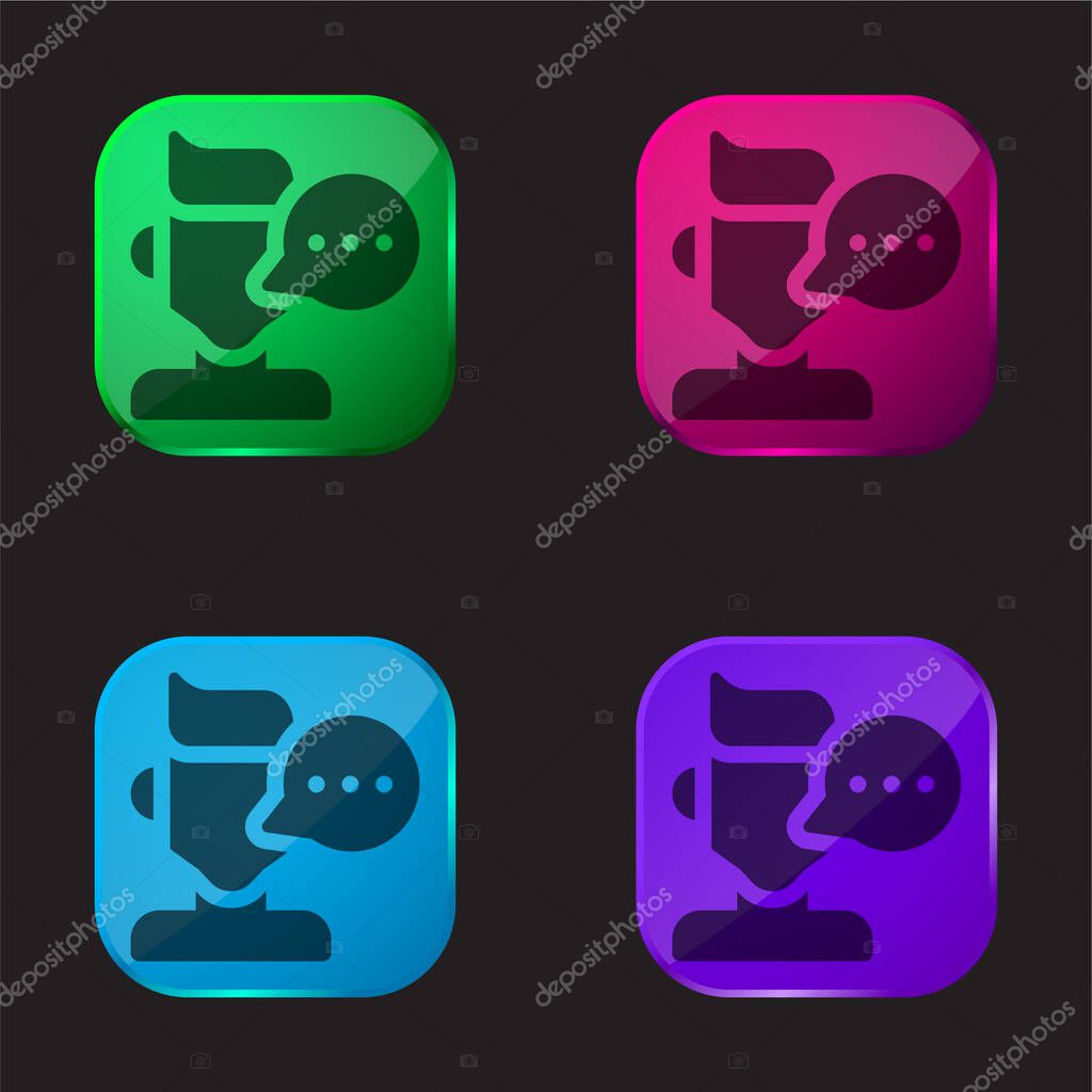 Blogger four color glass button icon