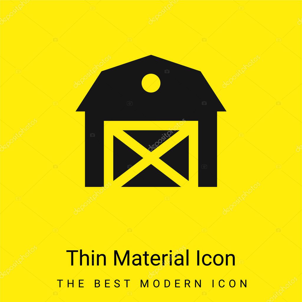 Barn minimal bright yellow material icon