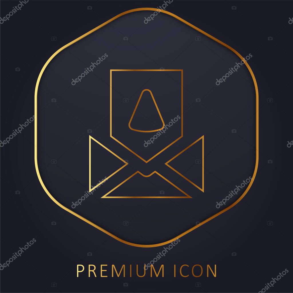 Birthday Card golden line premium logo or icon