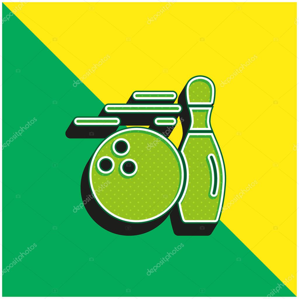 Bowling Green and yellow modern 3d vector icon logo