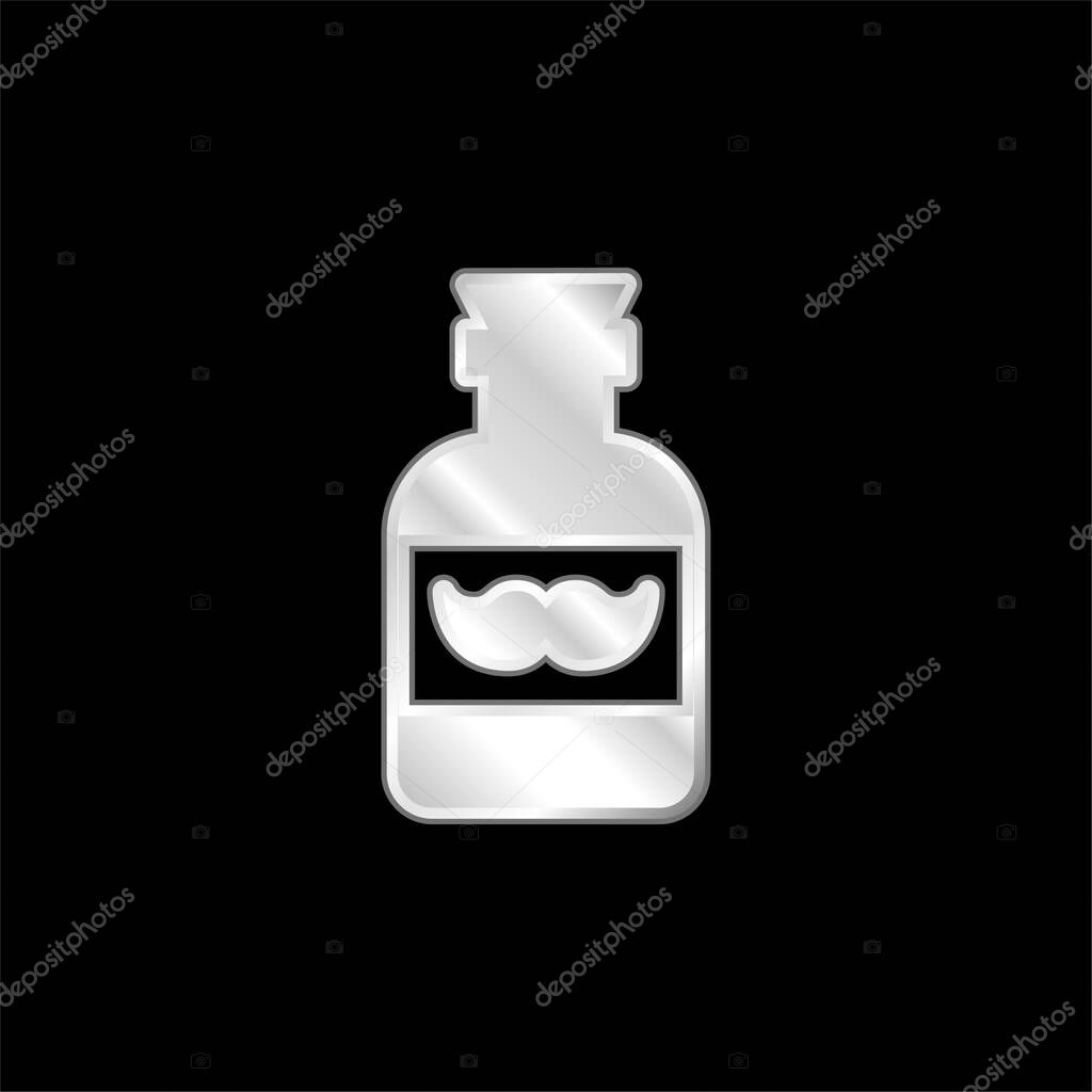 Barber silver plated metallic icon