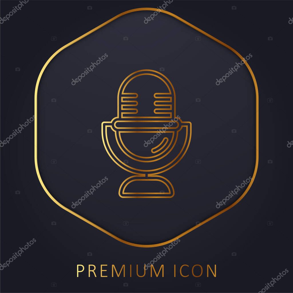 Audio golden line premium logo or icon