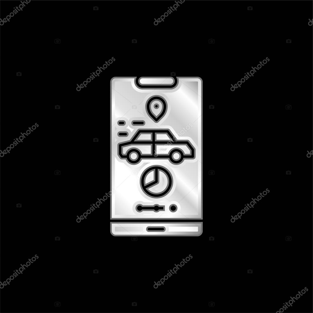Application silver plated metallic icon