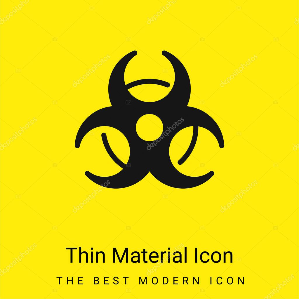 Biohazard Sign minimal bright yellow material icon