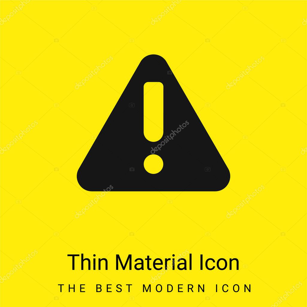 Attention minimal bright yellow material icon