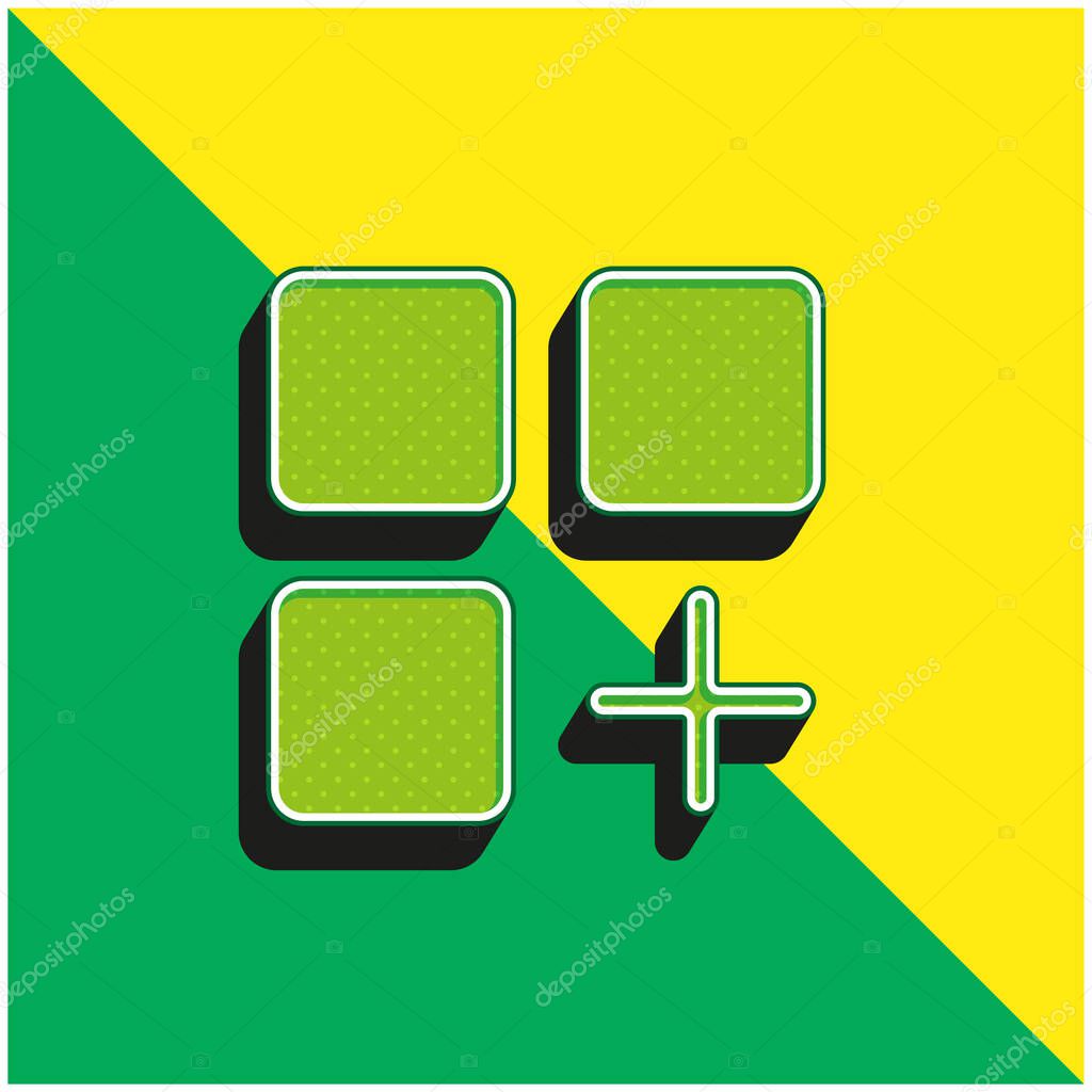 Add Green and yellow modern 3d vector icon logo