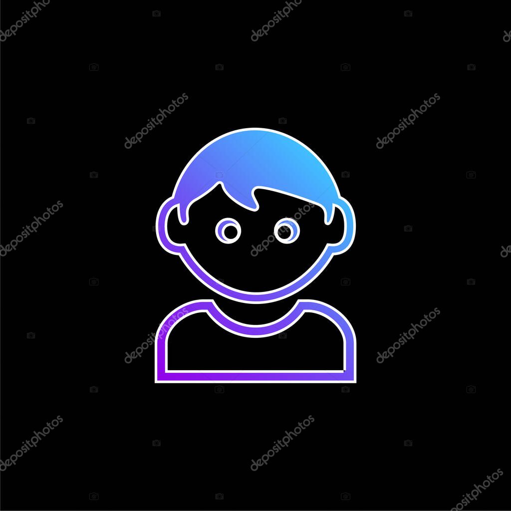 Boy With White T Shirt blue gradient vector icon