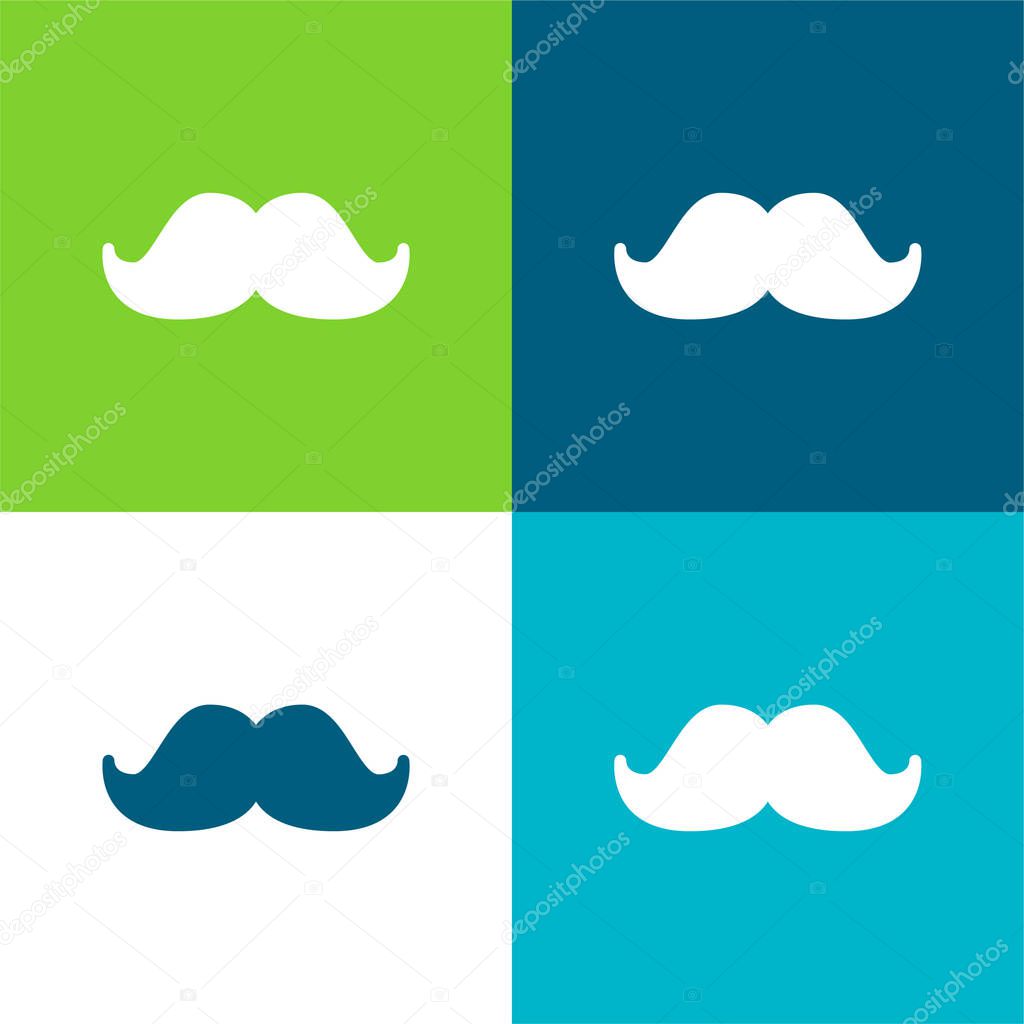 Big Moustache Flat four color minimal icon set