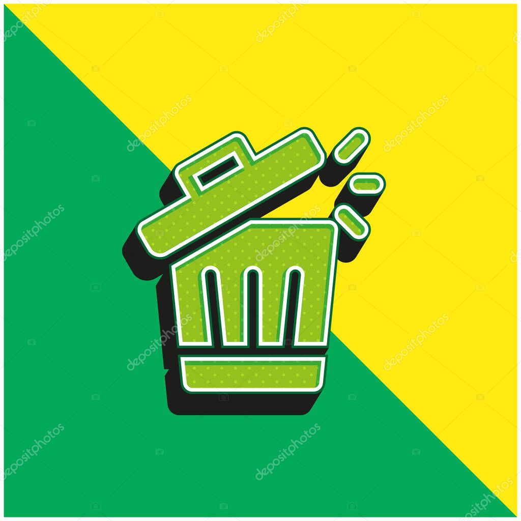 Bin Green and yellow modern 3d vector icon logo