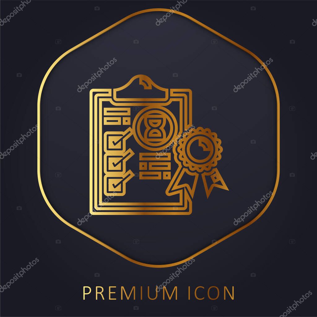 Assurance golden line premium logo or icon