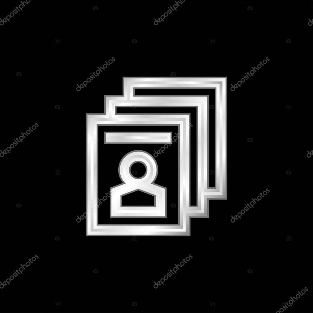 Ballot silver plated metallic icon