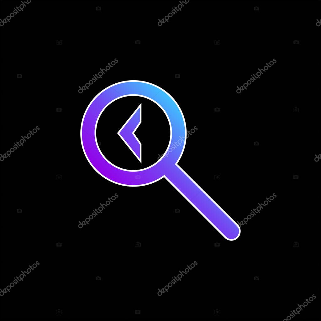 Back Search Interface Symbol blue gradient vector icon