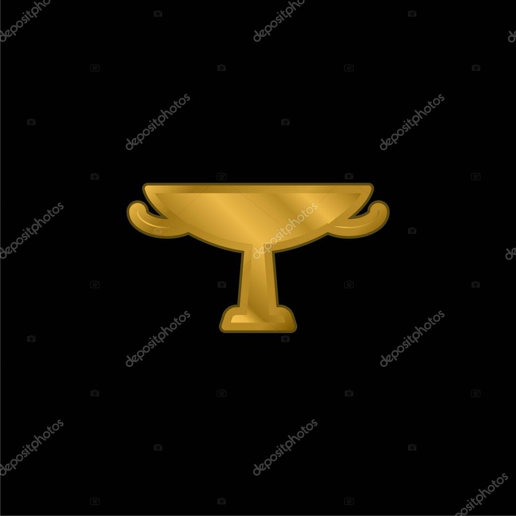 Amphora gold plated metalic icon or logo vector