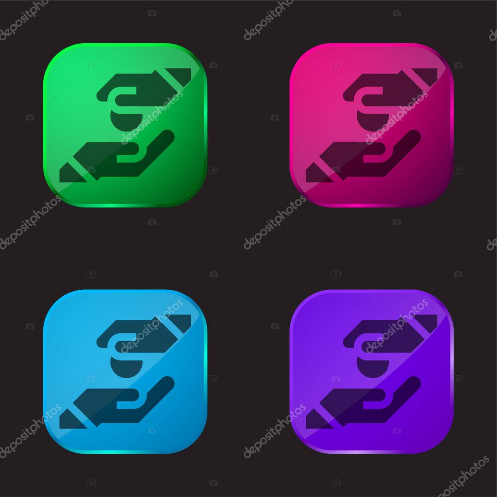 Alms four color glass button icon
