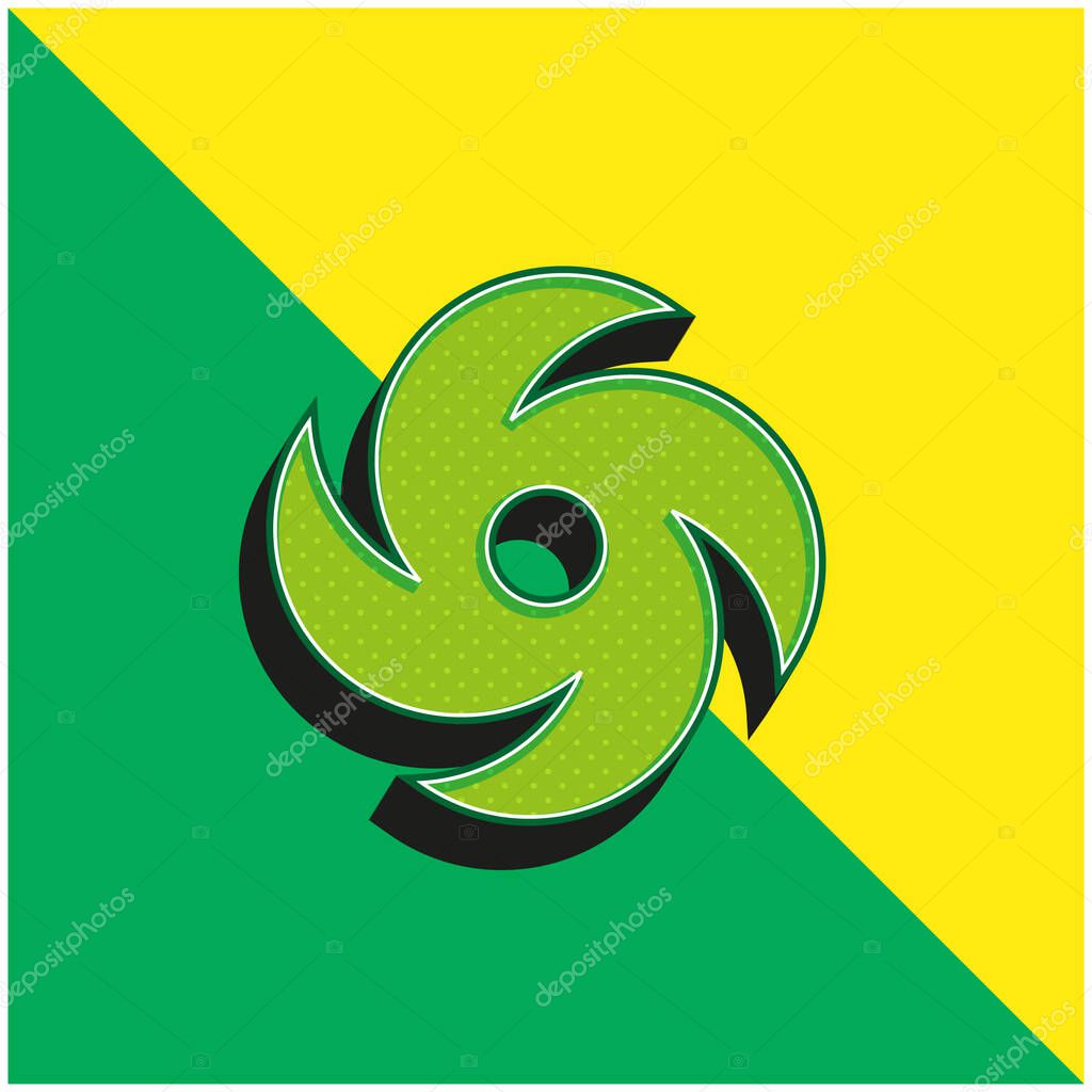 Black Hole Green and yellow modern 3d vector icon logo