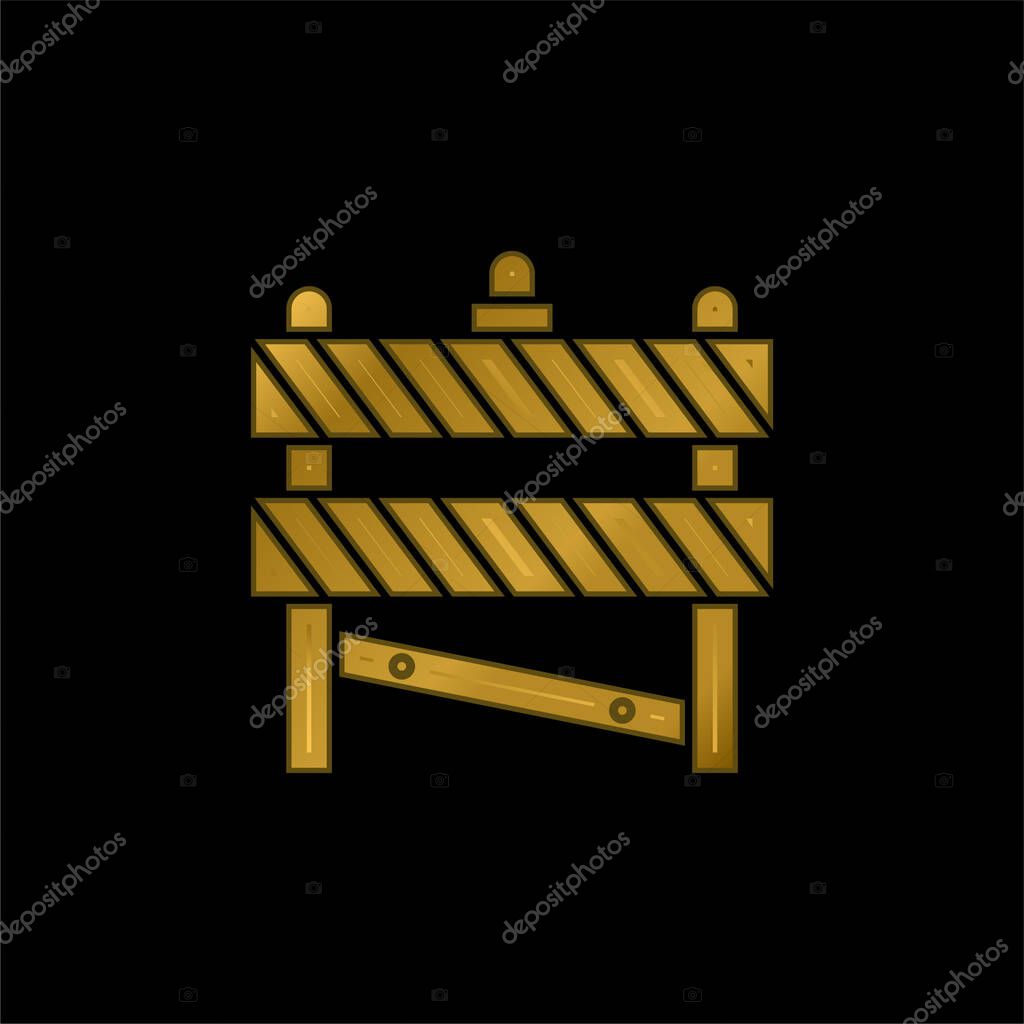 Barrier gold plated metalic icon or logo vector