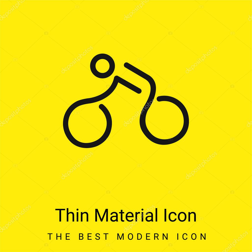 Bicycle Mounted By A Stick Man minimal bright yellow material icon