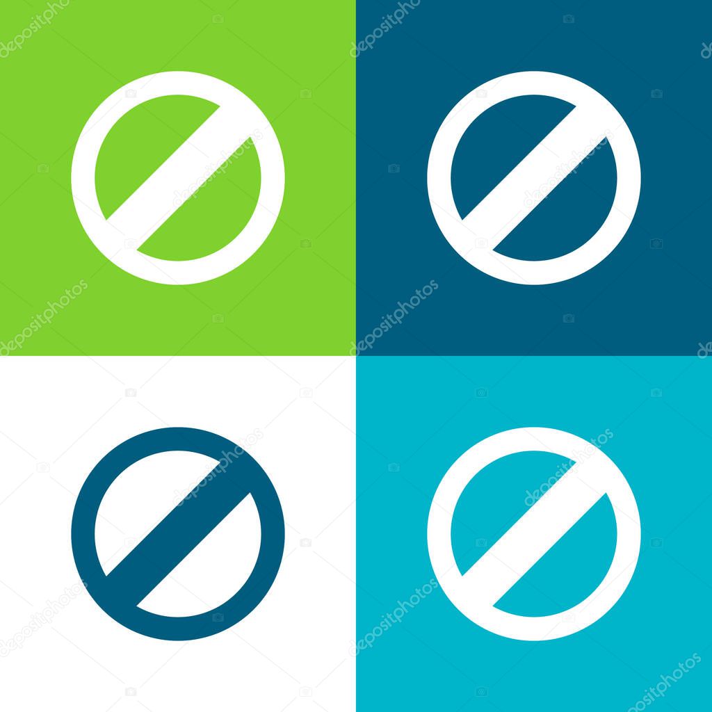 Blocked Symbol Flat four color minimal icon set