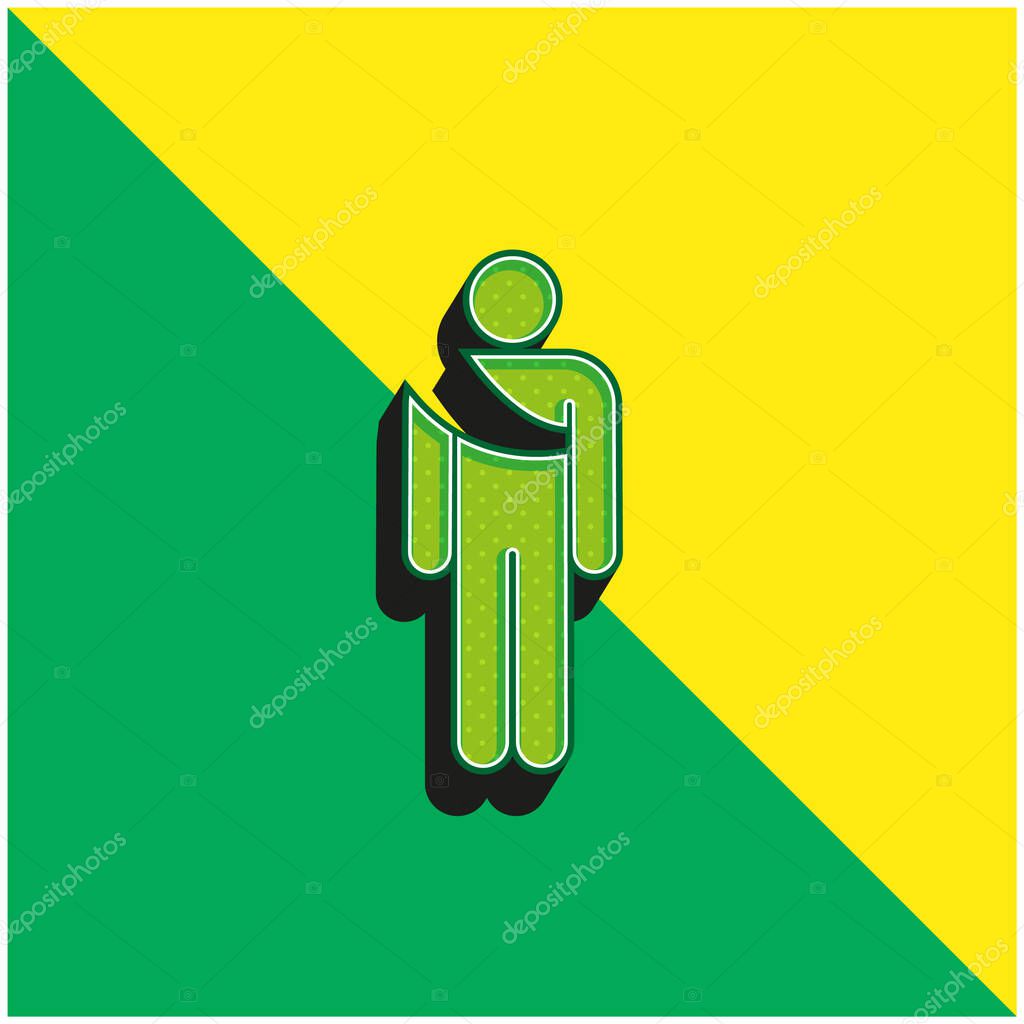 Accident Green and yellow modern 3d vector icon logo