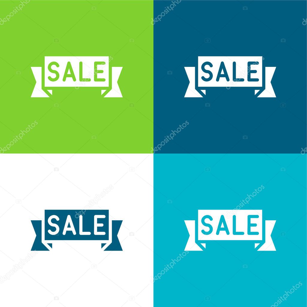 Black Friday Flat four color minimal icon set