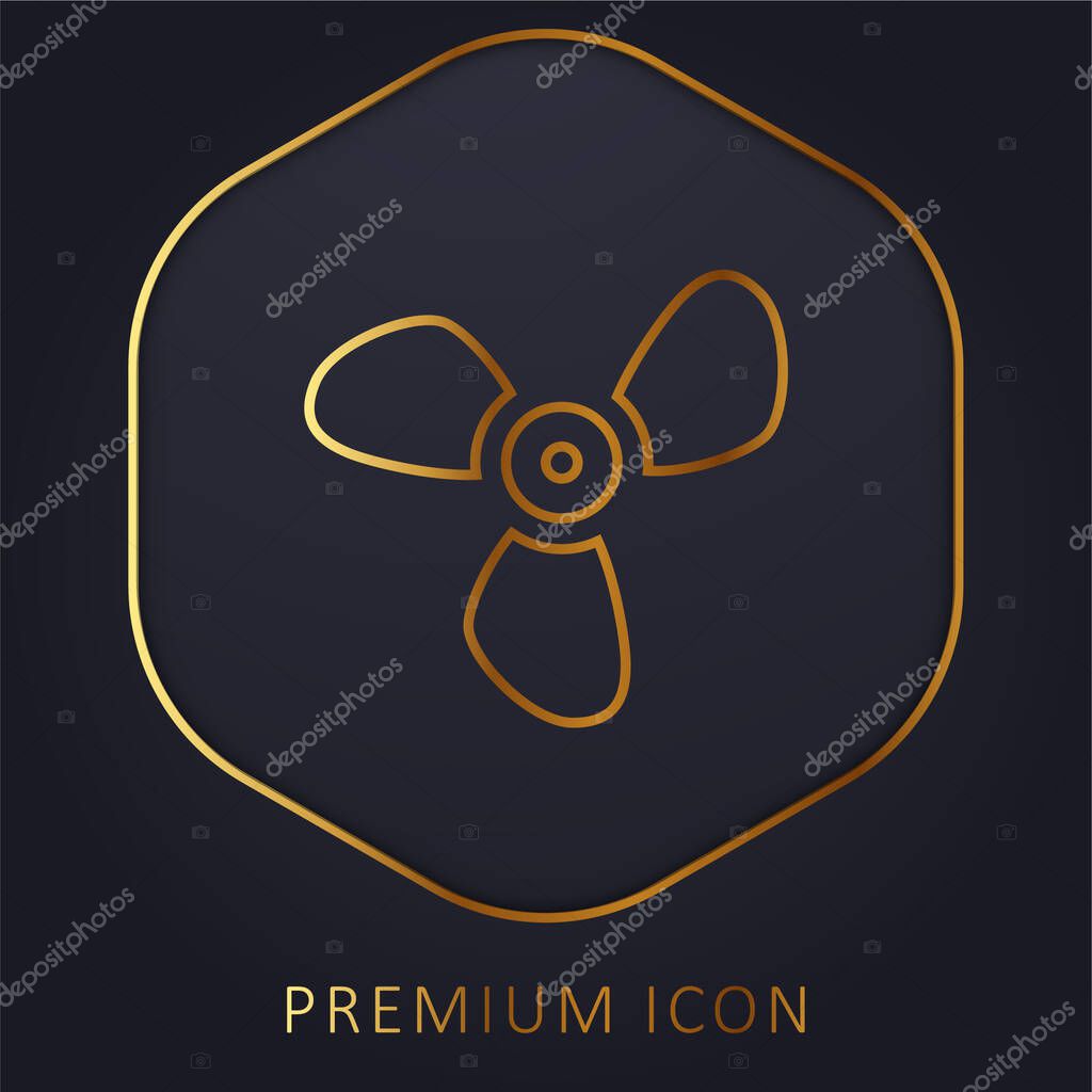 Big Propeller golden line premium logo or icon