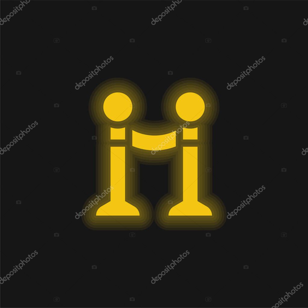 Barrier yellow glowing neon icon