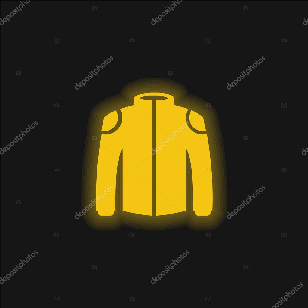 Black Jacket yellow glowing neon icon