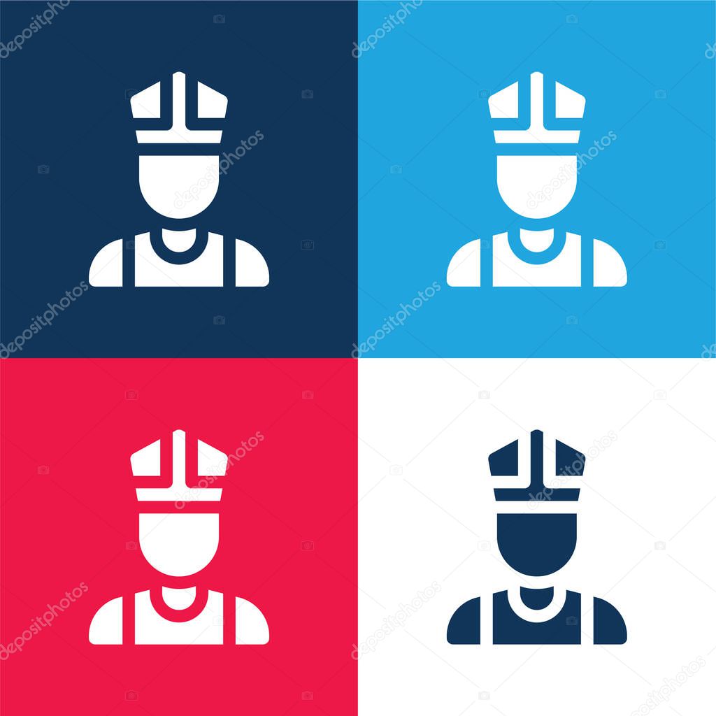 Bishop blue and red four color minimal icon set